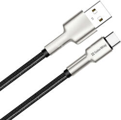 ColorWay Cablu Colorway USB-Type-C (cap metalic) 2, 4 1m negru (CW-CBUC046-BK) (CW-CBUC046-BK)