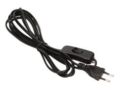 COMMEL 0113 H03VV H2-F 2, 5A 250V 2X0, 75mm2 2m fir negru cu comutator intercord (0113)