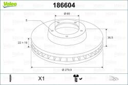 VALEO Disc frana VALEO 186604 - automobilus