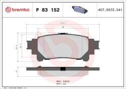 BREMBO set placute frana, frana disc BREMBO P 83 152 - automobilus
