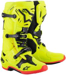 Alpinestars Ghete motociclete Alpinestars Tech 10 galben fluo-negru-roșu fluo (AIM130-533)