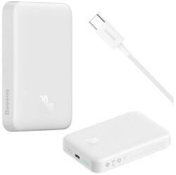 Baseus PPCX070002 Vezeték Nélküli Külső Akkumulátor - 10000 mAh, Vezeték Nélküli Töltés, Fehér (PPCX070002)