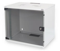 ASSMANN 19" 7U 370x540x400mm lapraszerelt üvegajtós szürke fali rack szekrény (DN-19 07U-S-1) - haztartasibolt