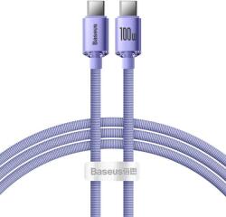 Baseus CAJY000605 Crystal Shine sorozatú adatkábel USB-C - USB-C 100 W 1, 2 m lila