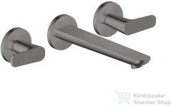Hansgrohe AXOR Citterio C falsík alatti mosdó csaptelep 19 cm-es kifolyóval, nem zárható leeresztővel, rombuszmetszéses fogantyúval, alaptest nélkül, polírozott fekete króm 49071330 (49071330)