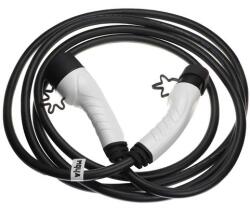VHBW töltőkábel elektromos autóhoz, plug-in hibrid - 2-es típusú kábel Type 2, egyfázisú, 32 A, 7 kW, 5 m (WB-888401512)