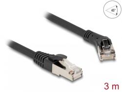Delock Cablu de retea RJ45 Cat. 8.1 S/FTP drept/unghi 45 grade dreapta 3m Negru, Delock 80641 (80641)
