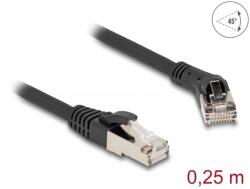 Delock Cablu de retea RJ45 Cat. 8.1 S/FTP drept/unghi 45 grade dreapta 0.25m Negru, Delock 80626 (80626)