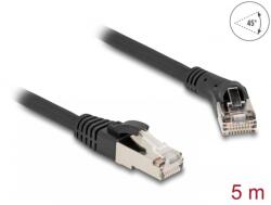 Delock Cablu de retea RJ45 Cat. 8.1 S/FTP drept/unghi 45 grade dreapta 5m Negru, Delock 80707 (80707)