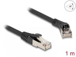 Delock Cablu de retea RJ45 Cat. 8.1 S/FTP drept/unghi 45 grade dreapta 1m Negru, Delock 80637 (80637)