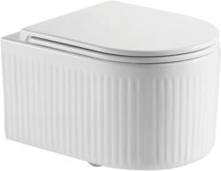 INVENA Glamour, falra szerelhető WC csésze Swirlflush 495x365x363 mm + wc ülőke lassan záródó, fehér, INV-CE-92-001-L (INV-CE-92-001-L)