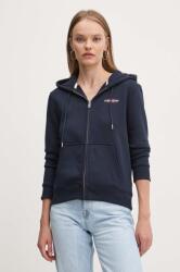 Guess Jeans felső sötétkék, női, nyomott mintás, kapucnis, W4YQ13 KC811 - sötétkék S
