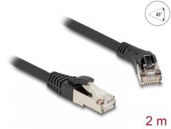 Delock Cablu de retea RJ45 Cat. 8.1 S/FTP drept/unghi 45 grade dreapta 2m Negru, Delock 80639 (80639)