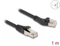 Delock Cablu de retea RJ45 Cat. 8.1 S/FTP drept/unghi 45 grade stanga 1m Negru, Delock 80752 (80752)