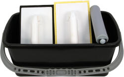 N3 găleată de pavaj, 10 litri, plastic, pătrată (44x24x17cm), 1 rolă, spatula pentru chituire, spatula de burete (4310111) (4310111)