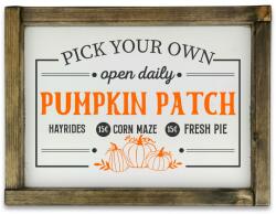 Kreatív Õszi deszkatábla tölgy kerettel "Pick Your Own Pumpkin Patch