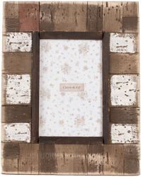 Clayre & Eef Rama foto de masa lemn alb maro 20x2x25 cm, 10x15 cm (2F1093)