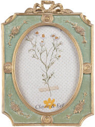 Clayre & Eef Rama foto de masa, perete polirasina verde aurie 16x2x24 cm, 13x18 cm (2F1154)