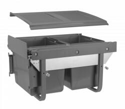 GTV Cos gunoi incorporabil PRACTI ECO 450mm, 2X15L, soft-close, gri antracit (PB-45-MF2X15-60A) Cos de gunoi
