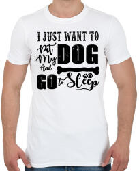 printfashion I just want to pet my dog and go to sleep - Férfi póló - Fehér (16404215)