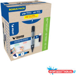  Táblamarker 2, 3mm, kerek hegyű, utántölthető medium V-Board Master 10+10 Pilot fekete (57126)