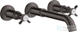 Hansgrohe AXOR Montreux falsík alatti mosdó csaptelep nem zárható leeresztővel, szálcsiszolt fekete króm 16532340 (16532340)