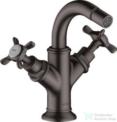 Hansgrohe Axor Montreux kétkaros bidé csaptelep automata leeresztővel, szálcsiszolt fekete króm 16520340 (16520340)