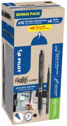 Pilot Rollertoll 0, 5mm, törölhető Pilot Frixion Clicker GreenPack, 12 toll + 12betét, írásszín fekete (BLRT-GREENPACK-B)
