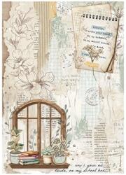 Stamperia Rizspapír A/4 Create Happiness Secret Diary window (44732)
