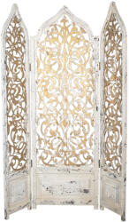 Clayre & Eef Paravan decorativ lemn alb auriu vintage 124x3x186 cm (5H0469)