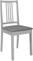 vidaXL Scaune de bucătărie cu perne, 6 buc. , gri, lemn masiv (276407)