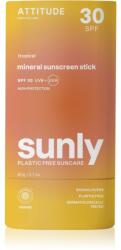 ATTITUDE Sunly Sunscreen Stick Crema de soare cu minerale stick SPF 30 Tropical 60 g