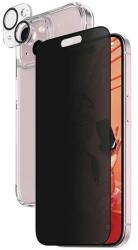 Panzer Privacy Bundle 3in1 átlátszó tok + privacy üvegfólia + kamera lencsevédő iPhone 15-höz