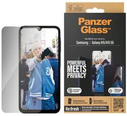 Panzer Ultra-Wide Fit Privacy edzett üvegfólia pozicionálóval Samsung Galaxy A15 / A15 5G-hez üvegfólia