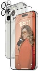 Panzer Bundle 3in1 készlet átlátszó tok + üvegfólia + kamera lencsevédő iPhone 15 Pro Max-hoz
