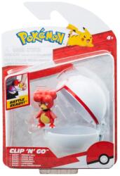 Pokémon Figurina in bila Clip N Go Pokemon S2, Magby si Premier Ball Figurina