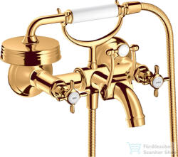 Hansgrohe AXOR MONTREUX kádtöltő csaptelep zuhanyszettel, polírozott arany hatású 16540990 (16540990)