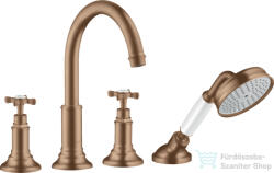 Hansgrohe AXOR MONTREUX 4 üléses épített peremre szerelhető kádtöltő csaptelep, szálcsiszolt vörös arany hatású 16544310 (16544310)
