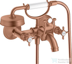 Hansgrohe AXOR MONTREUX kádtöltő csaptelep zuhanyszettel, szálcsiszolt vörös arany hatású 16540310 (16540310)