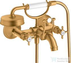 Hansgrohe AXOR MONTREUX kádtöltő csaptelep zuhanyszettel, szálcsiszolt arany hatású 16540250 (16540250)