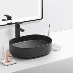 Erga Saanvi, asztali mosogató 600x370x135 mm, fekete matt, ERG-V03-9720B-M-001-BK (ERG-V03-9720B-M-001-BK)