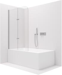 Cerano Vasca, 2 szárnyas kádparaván 120x140 cm, 6mm átlátszó üveg, króm profil, CER-CER-413501 (CER-CER-413501)
