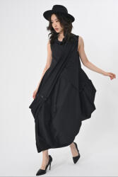 LES MIOS Rochie neagra gogosar cu un fald mare pe fata XS