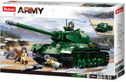 Sluban Army WWII - Budapest ostroma: 2 az 1-ben nagy tank (IS2) és páncélvadász (ISU152) építőjáték készlet (M38-B0979)