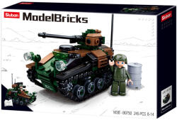 Sluban Model Bricks - Army 2 az 1-ben lánctalpas páncélozott jármű építőjáték készlet (M38-B0750)