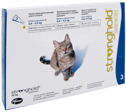 Pfizer - Stronghold Deparazitare externa si interna pentru pisici Stronghold 45 mg ( 2, 5-7, 5 kg ) cutie cu 3 pipete