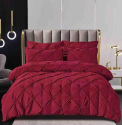 Jojo Home Lenjerie pat dublu cu pliuri, cearceaf cu elastic, bumbac finet, 6 piese, visinie-A768 (A768) Lenjerie de pat