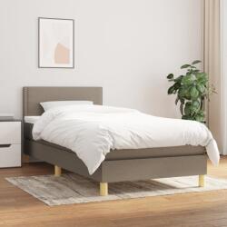 vidaXL Pat box spring cu saltea, gri taupe, 90x190 cm, textil (3140501) - comfy