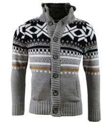 Carisma pulover bărbătesc guler 7011 cu închidere cu nasturi din blană Negru 3XL - dg-shop - 189,00 RON