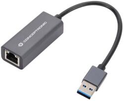 Conceptronic Convertor Conceptronic - ABBY08G (USB-A 3.0 la RJ-45, compatibil cu Nintendo Switch, aluminiu, gri) (ABBY08G)